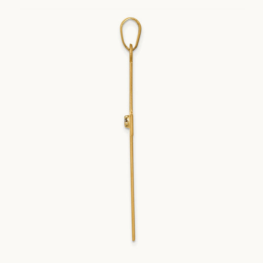 Polished .03ct. Diamond Cross Pendant, 14K