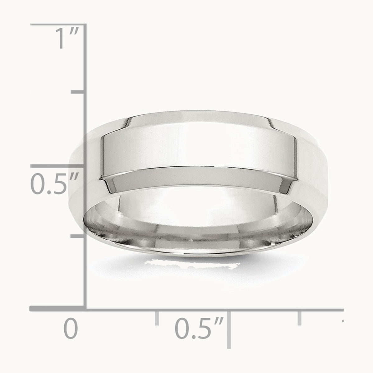 Sterling Silver 7mm Beveled Edge Band