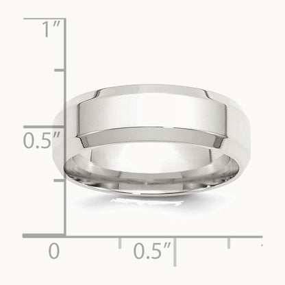 Sterling Silver 7mm Beveled Edge Band