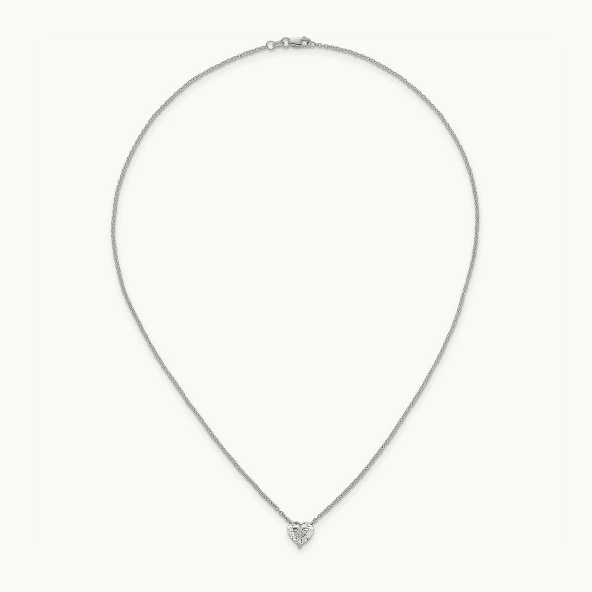 Heart Pendant with Chai, 2.00 ct tw Lab-Grown Diamond — 14K White Gold