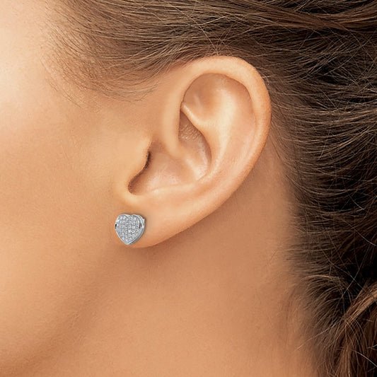 Diamond Heart Post Earrings — photo set
