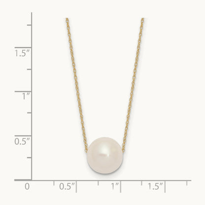 10- Semi-Round Freshwater Cultured Pearl Rope Necklace — 14K Yellow Gold