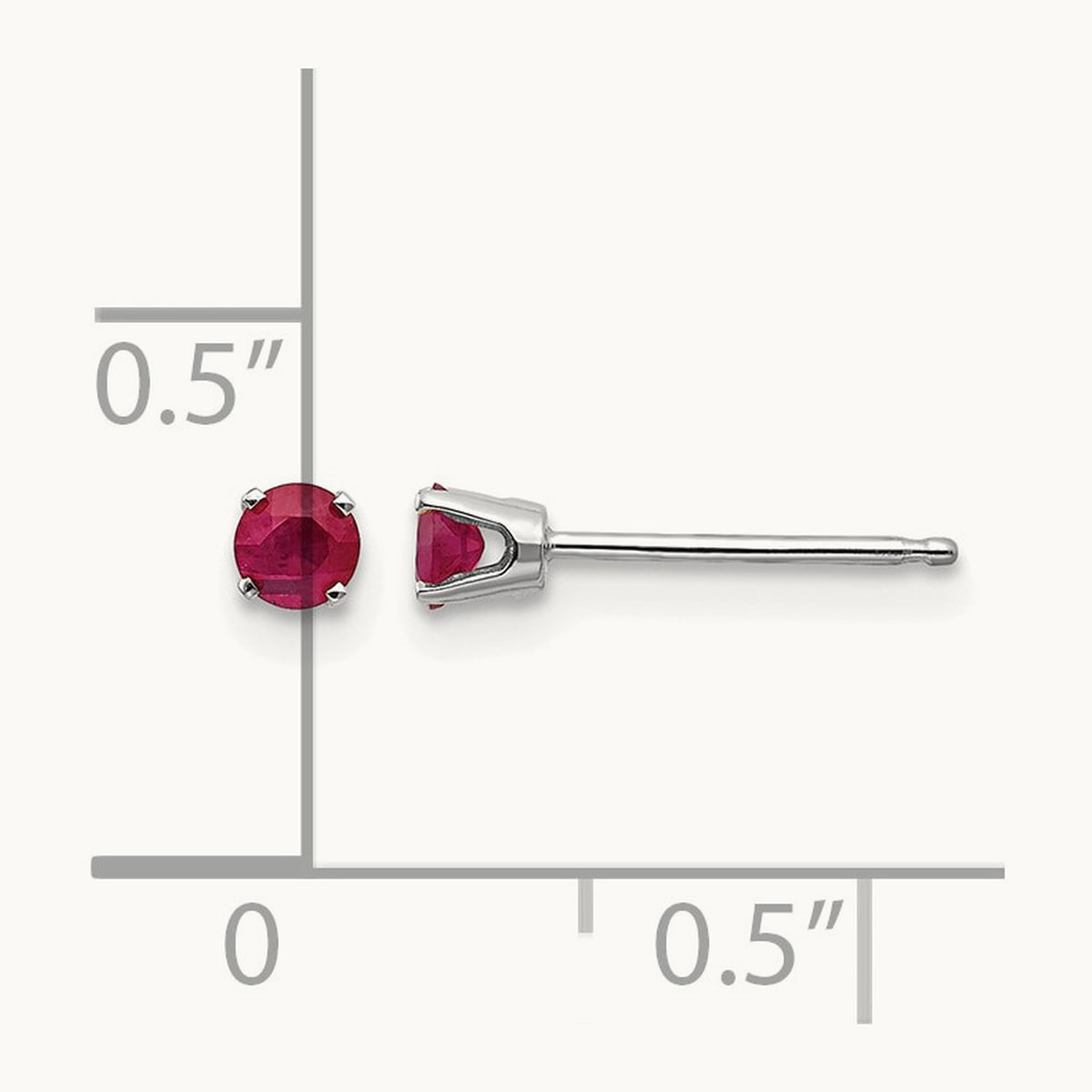 Ruby Stud Earrings — 3mm