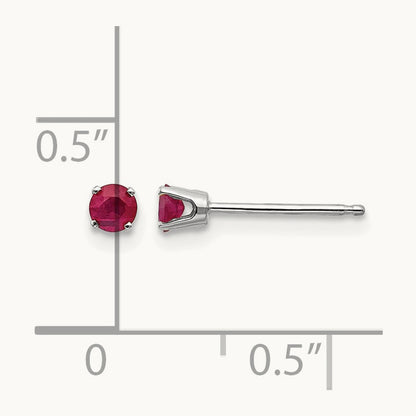 Ruby Stud Earrings — 3mm