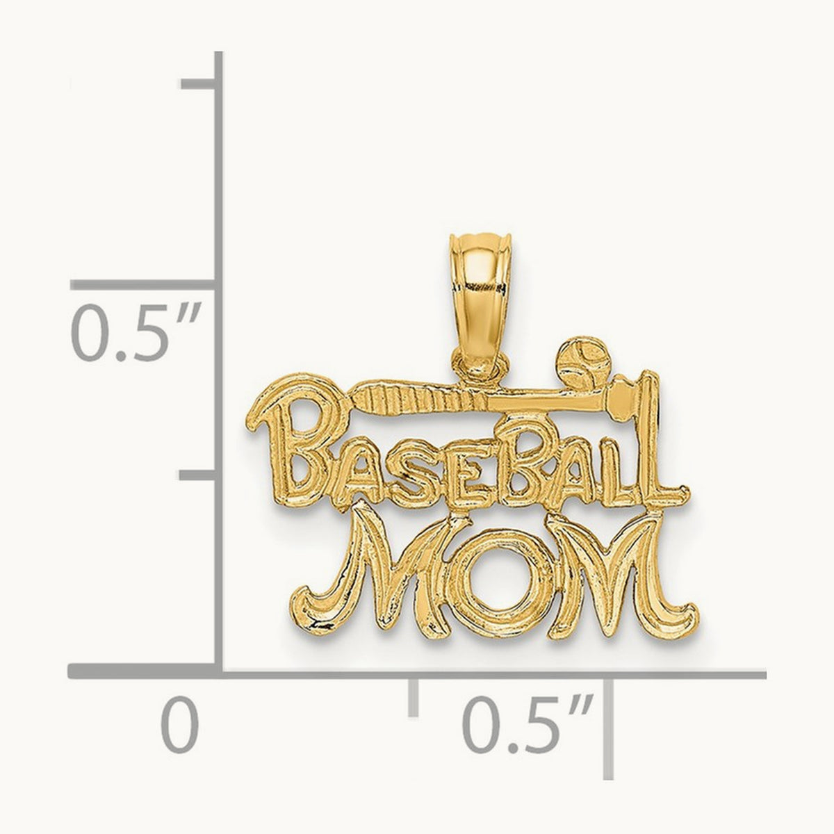BASEBALL MOM Charm, 14K