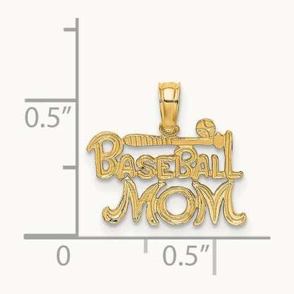 BASEBALL MOM Charm, 14K