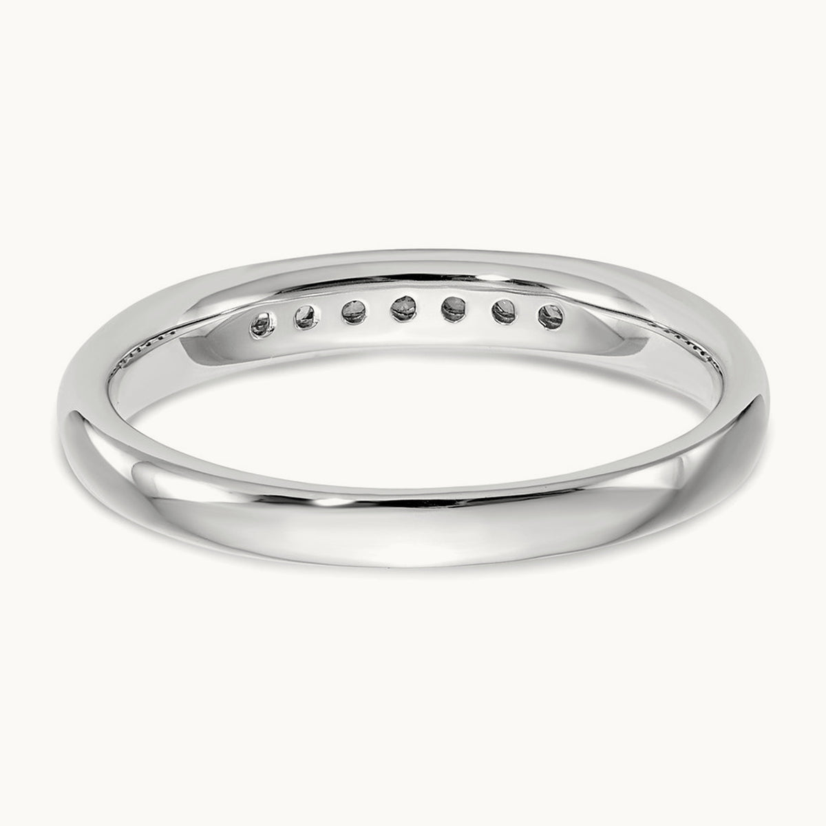 7-Stone Diamond Channel Band, 14K White Gold