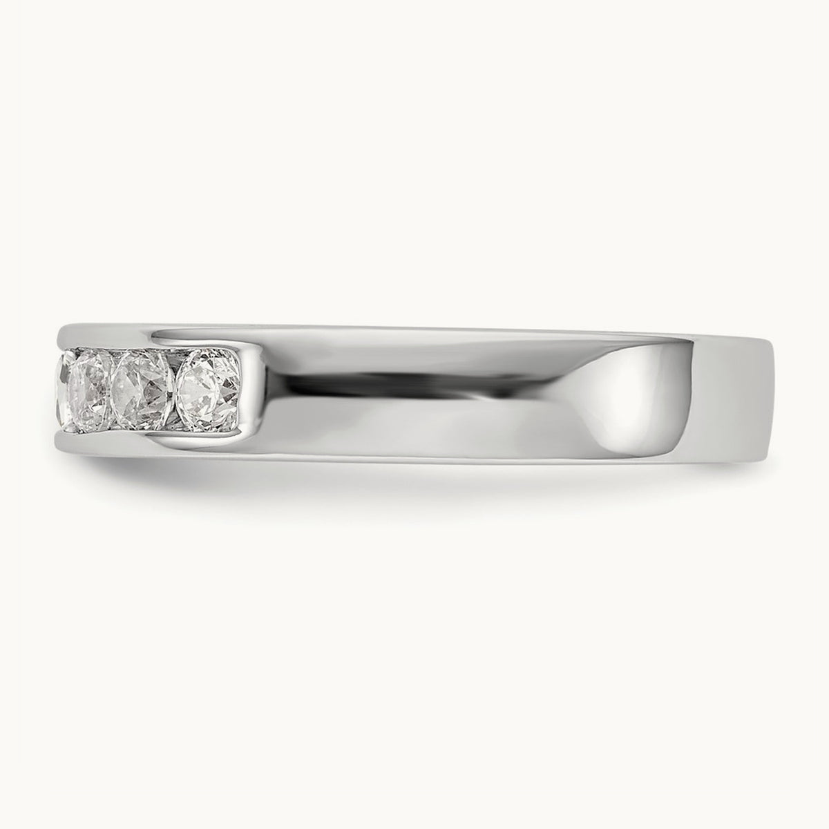7-Stone Diamond Channel Band, 14K White Gold