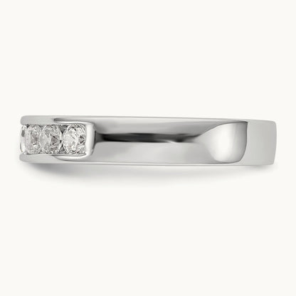 7-Stone Diamond Channel Band, 14K White Gold