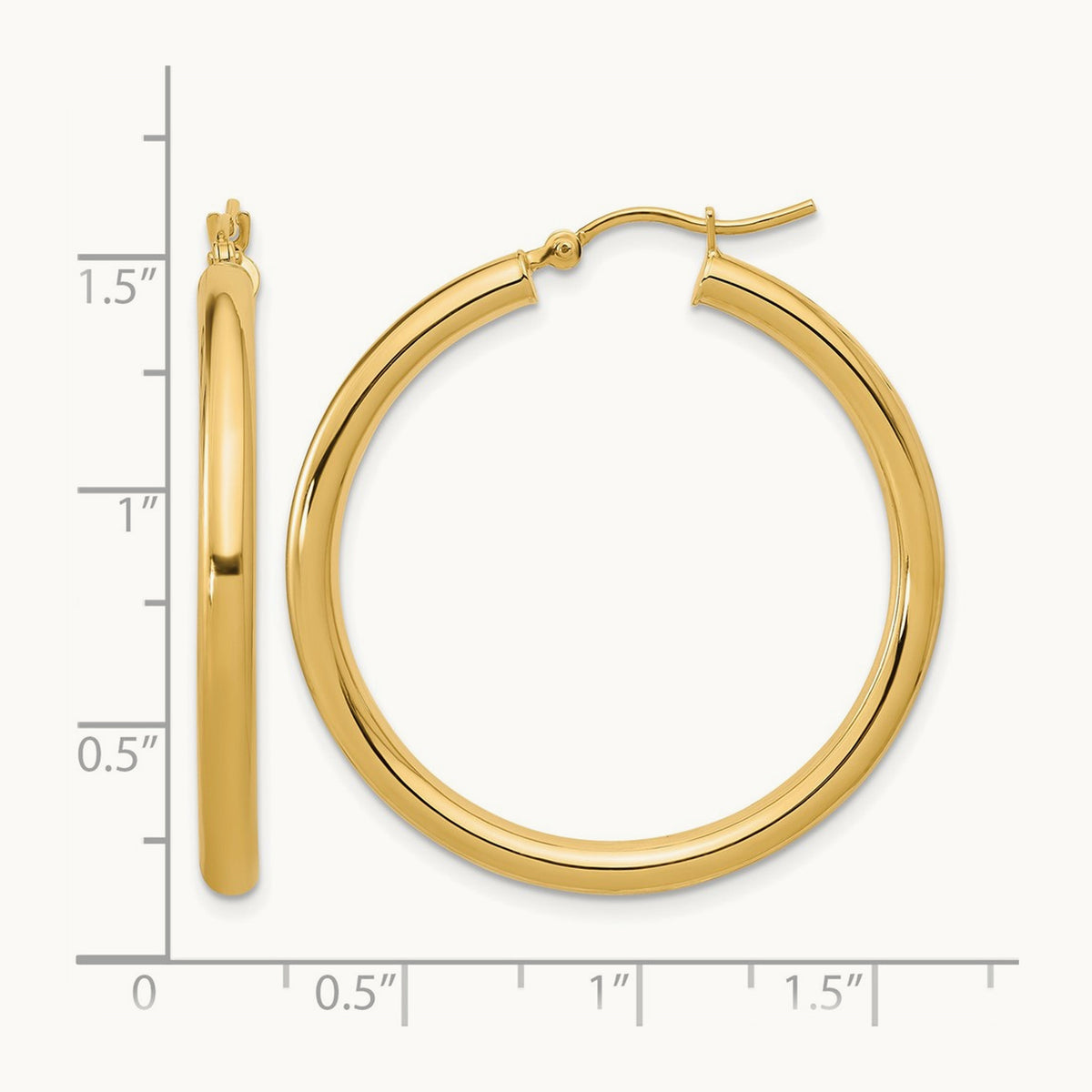 Polished Hinged Hoop Earrings, 10K — Leslie's
