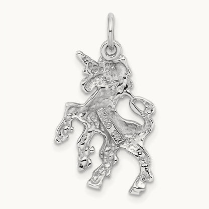 Unicorn Charm, 14K White Gold