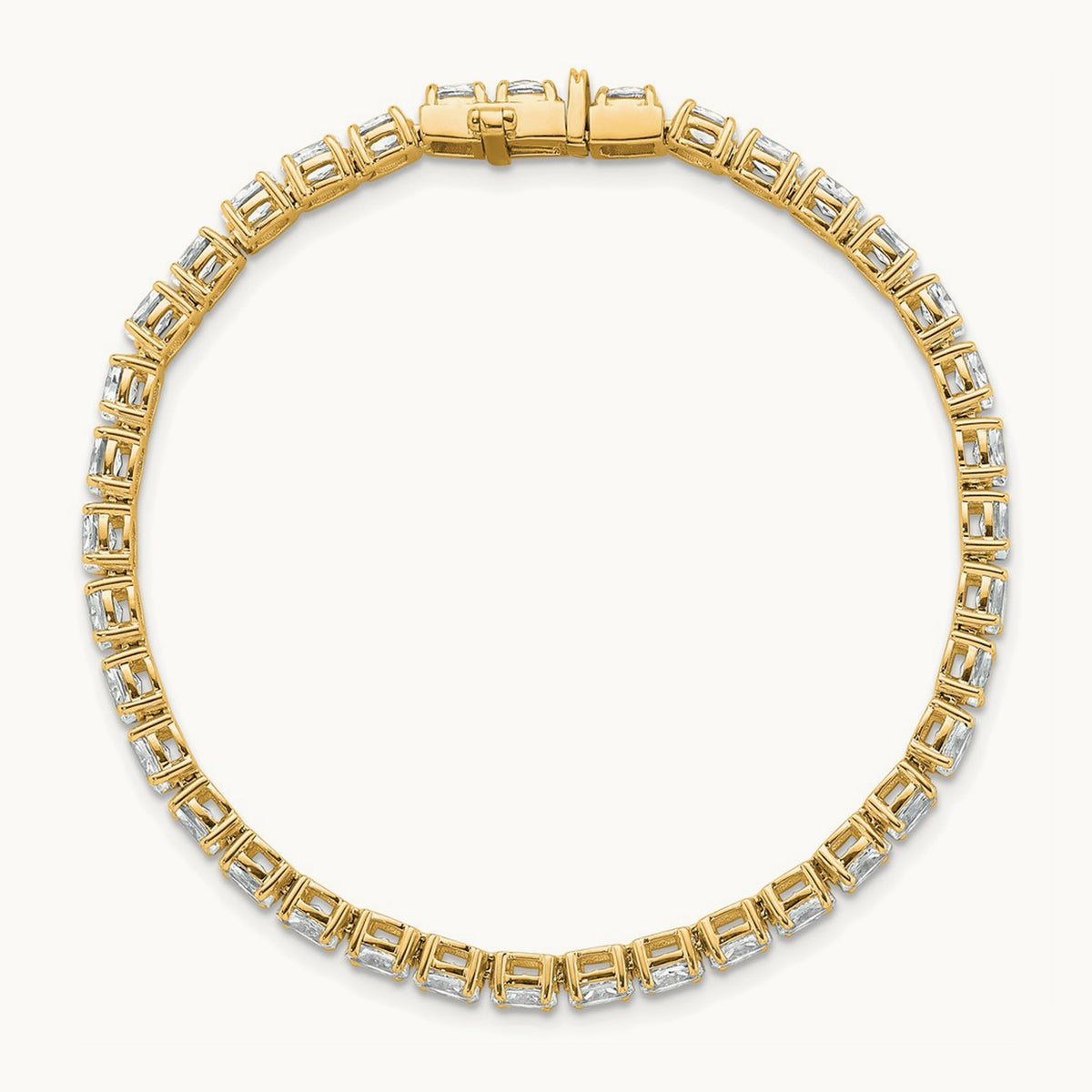 Oval Tennis Bracelet, 7.00 ct tw Lab-Grown Diamond — 14K Yellow Gold