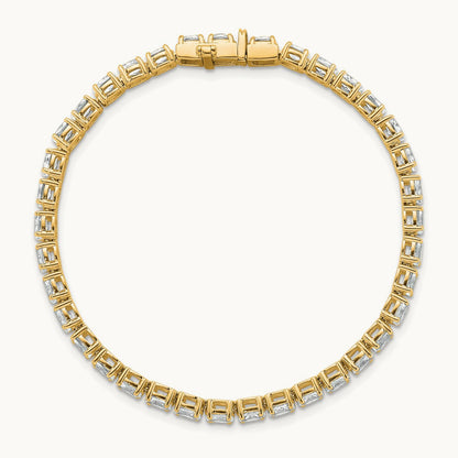 Oval Tennis Bracelet, 7.00 ct tw Lab-Grown Diamond — 14K Yellow Gold
