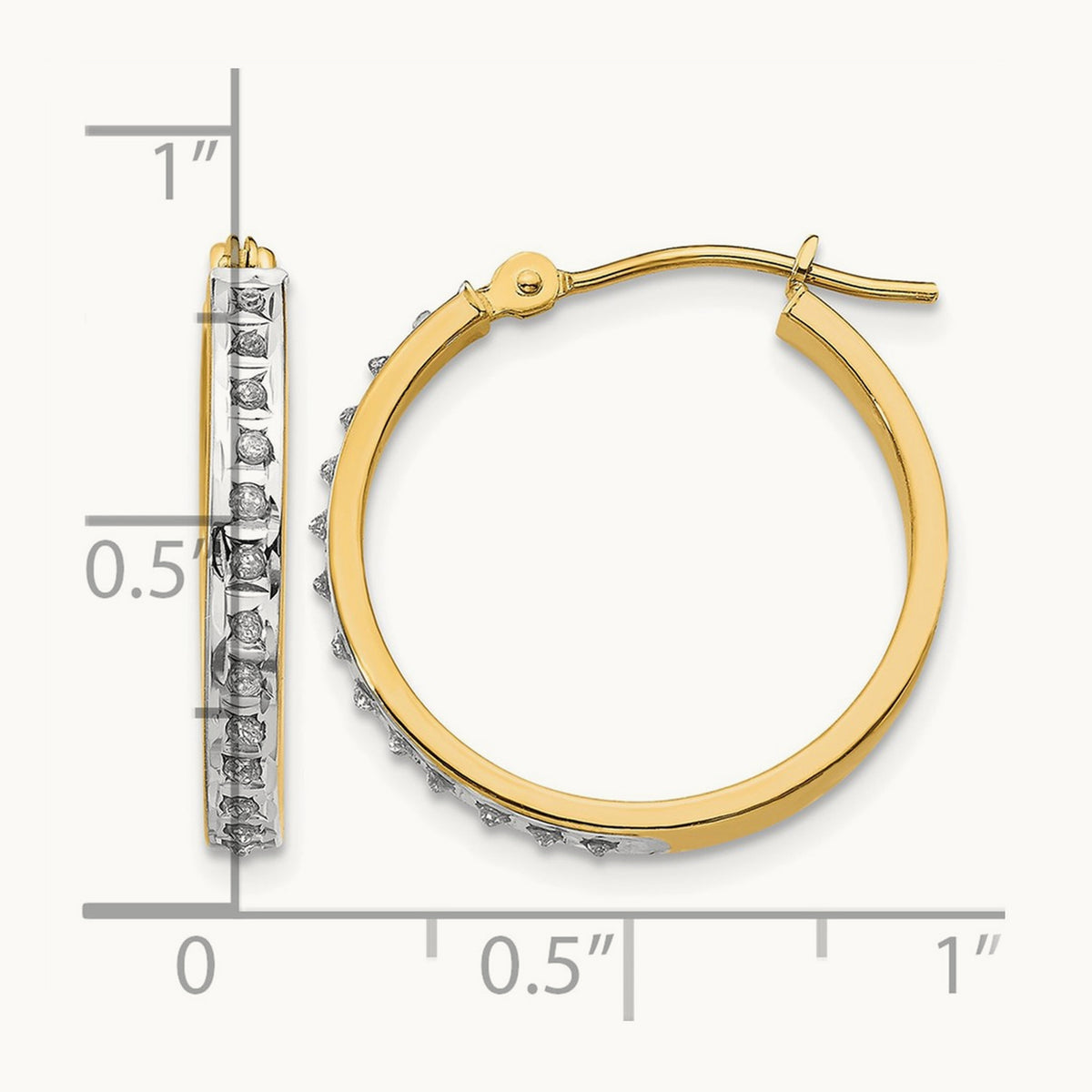 Diamond Fascination Diamond Dust/Accent Hoop Earrings — 21mm