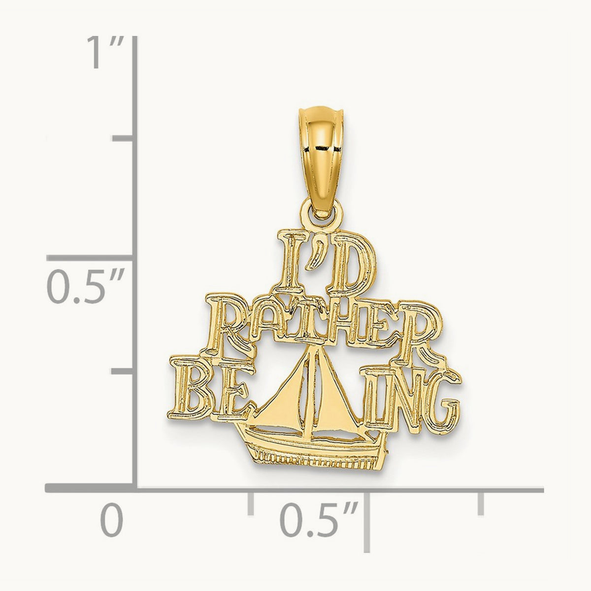 I'D RATHER BE SAILING Charm, 14K