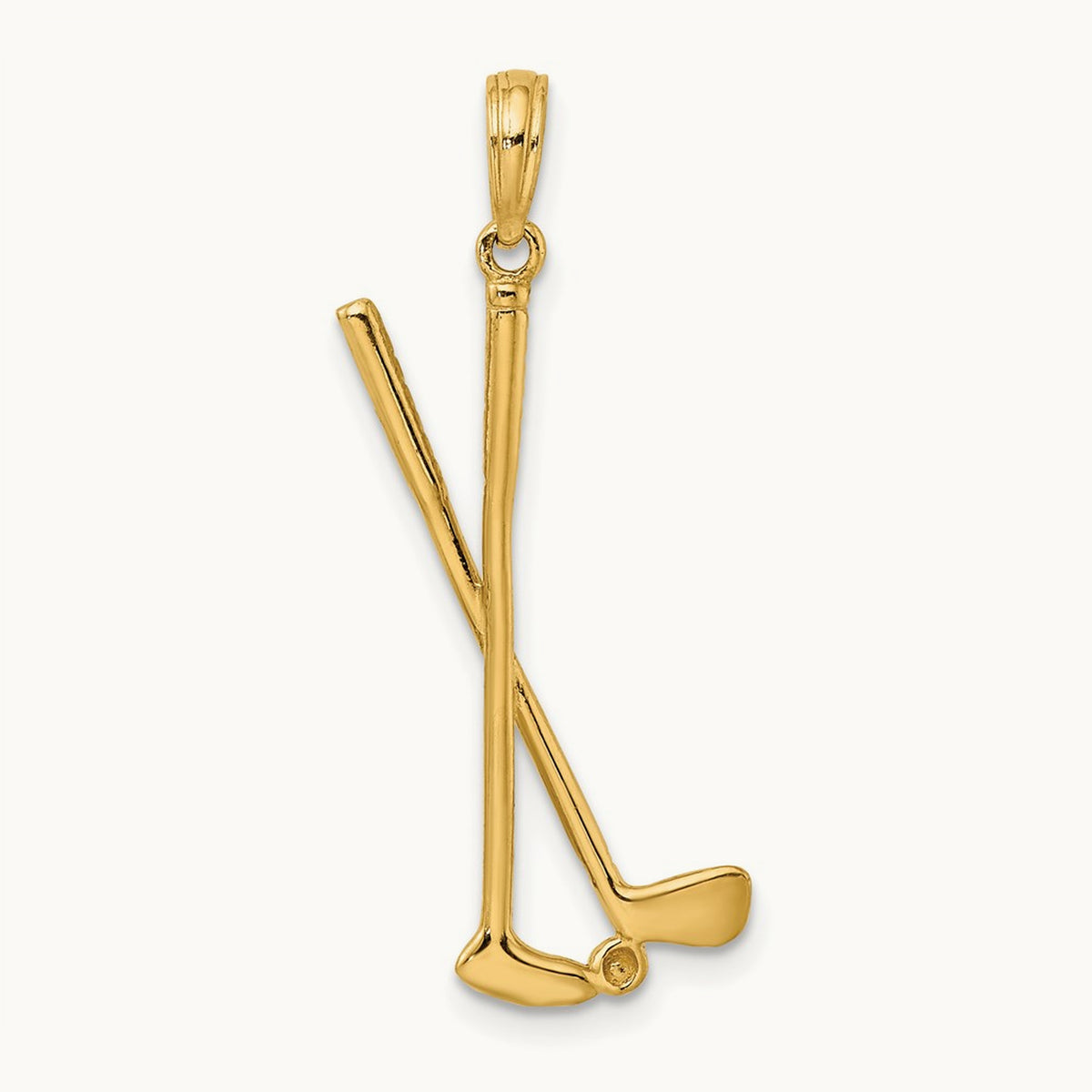 3-D Double Golf Clubs with Ball Charm, 14K