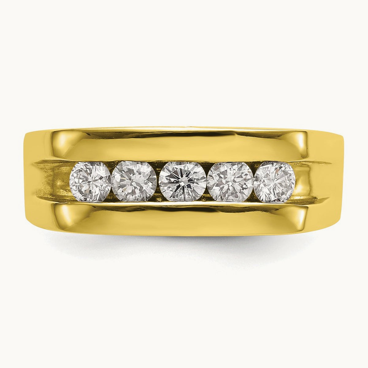 Men's Band, 0.75 ct tw Lab-Grown Diamond — 10K Yellow Gold