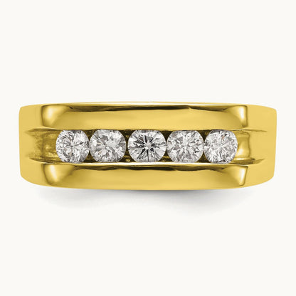 Men's Band, 0.75 ct tw Lab-Grown Diamond — 10K Yellow Gold