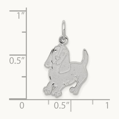 Dog Charm, 10K White Gold