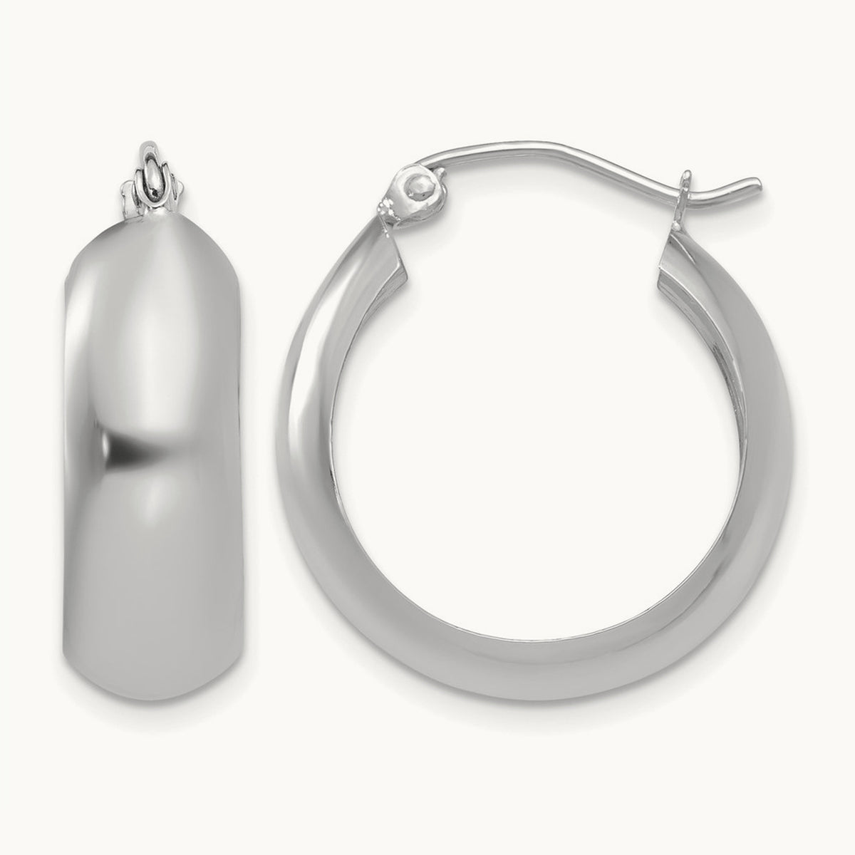 Hoop Earrings, 14K White Gold