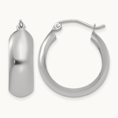 Hoop Earrings, 14K White Gold