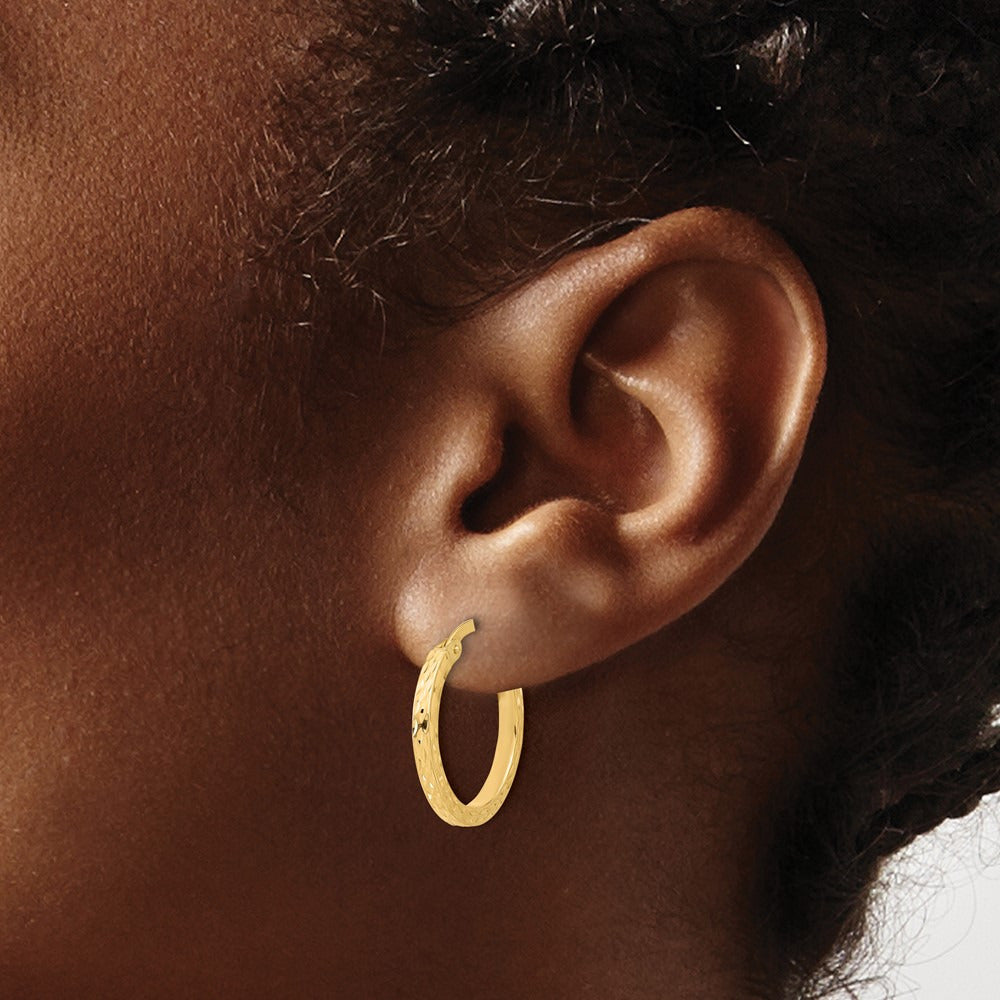 Diamond-cut Hoop Earrings — 18mm