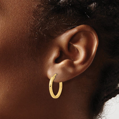 Diamond-cut Hoop Earrings — 18mm