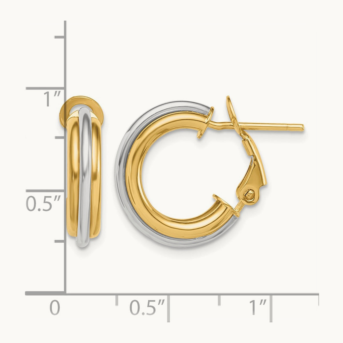 Polished Omega Back Hoop Earrings — 17mm