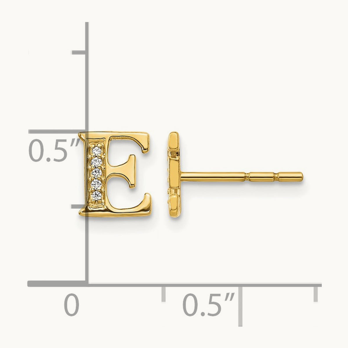 Diamond Earrings — 14K Yellow Gold, 8mm, E