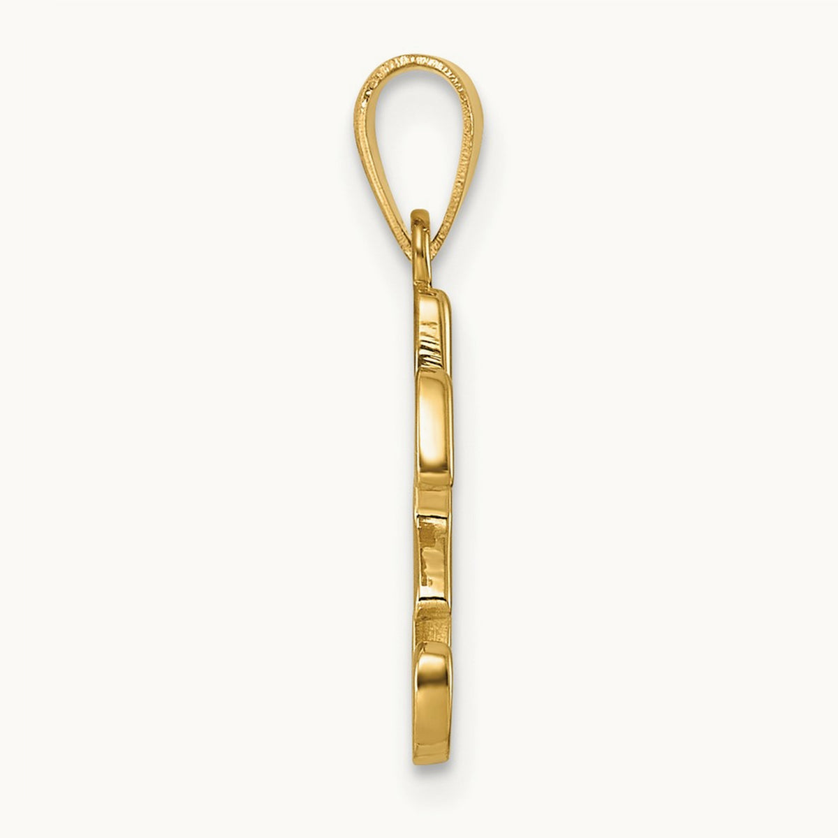 Script Letter H Initial Pendant, 14K Yellow Gold
