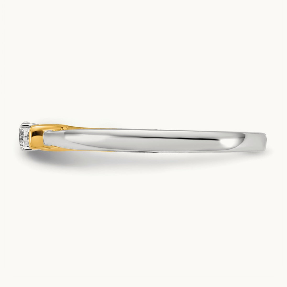 First Promise Polish Comp. Round Dia. Prom/Engagement Ring, 14K Two-tone