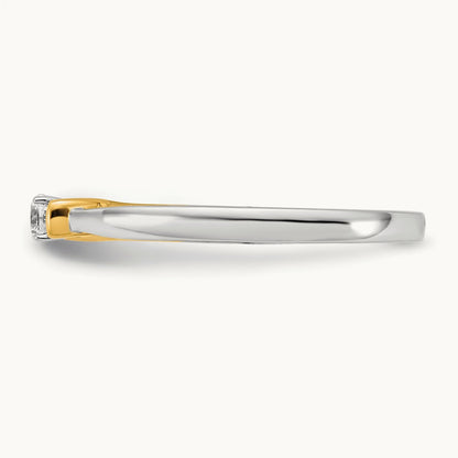 First Promise Polish Comp. Round Dia. Prom/Engagement Ring, 14K Two-tone