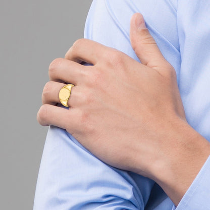 Closed Back Child's Signet Ring — 14K Yellow Gold, 8.5x8.5mm, 3