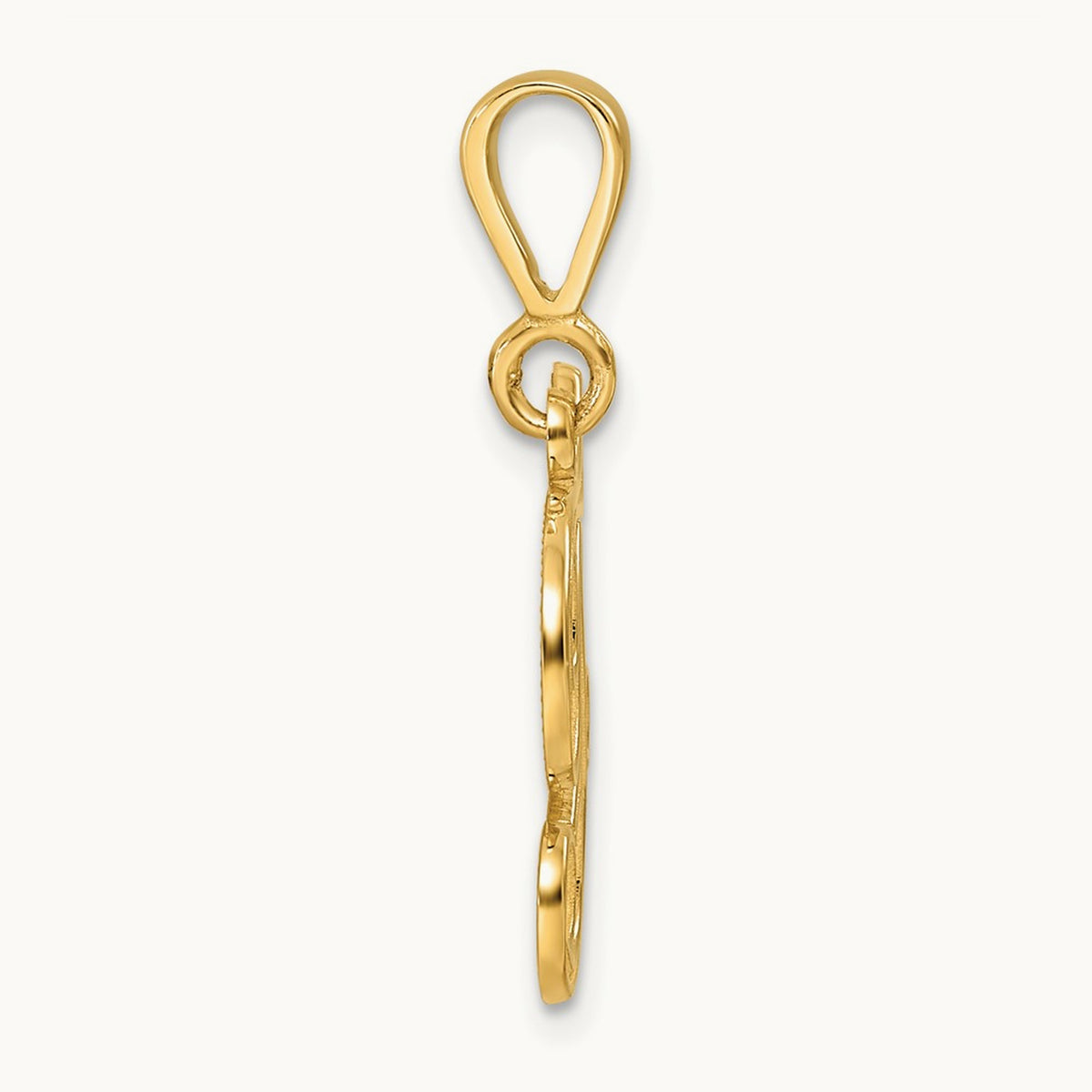Polished Script Filigree Initial Pendant — F