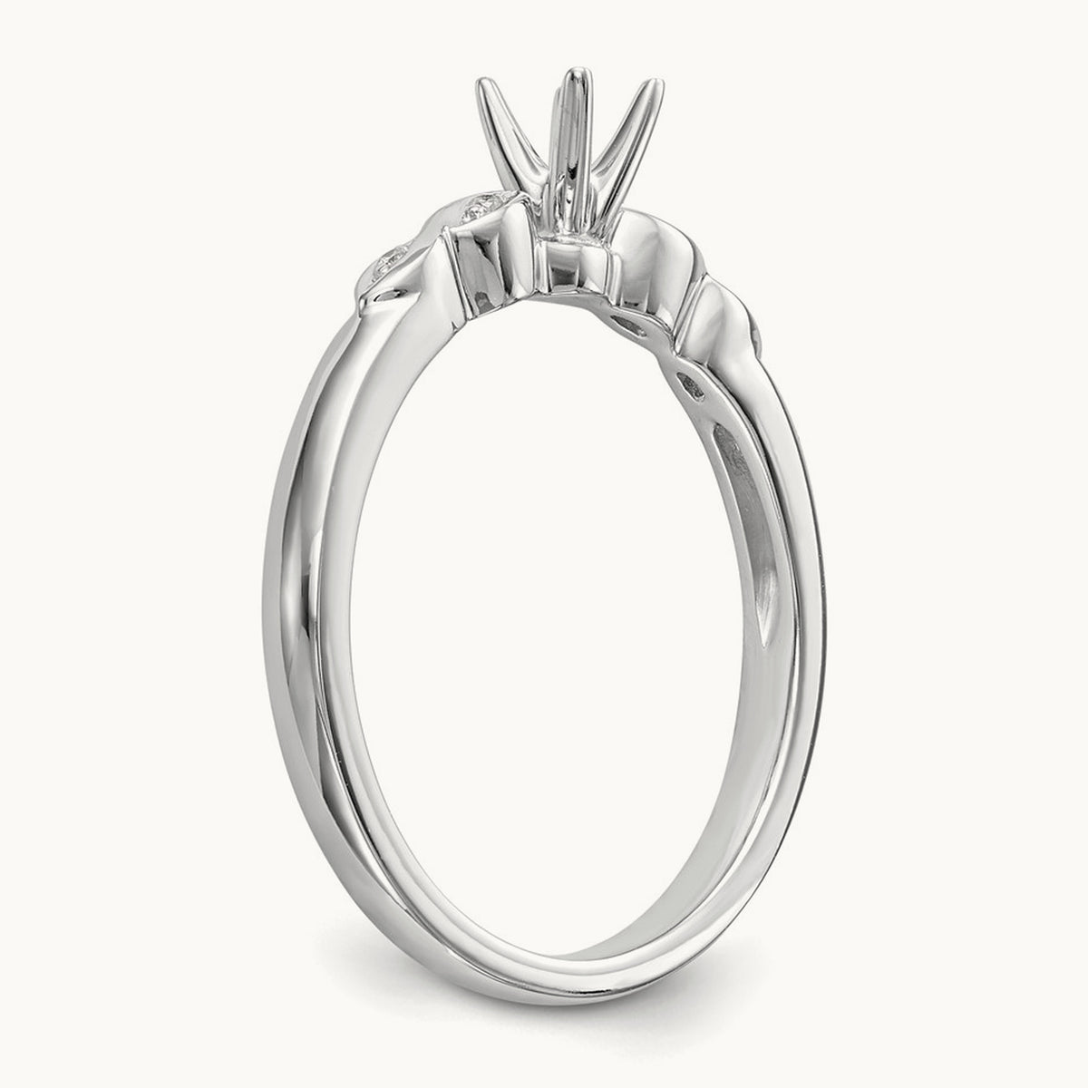Peg Set Semi-Mount Engagement Ring, 0.05 ct tw