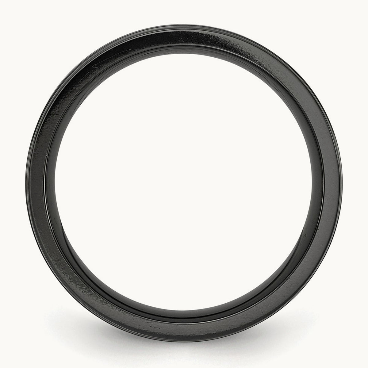 Black Zirconium Brushed Polished & Hammered w/Blue IP Band, 8mm