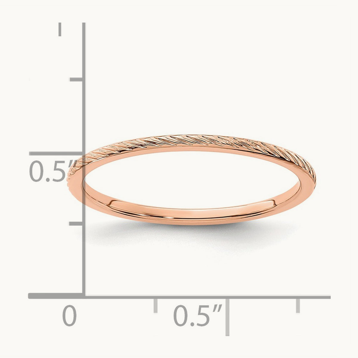 Twisted Wire Pattern Stackable Band — 14K Rose Gold