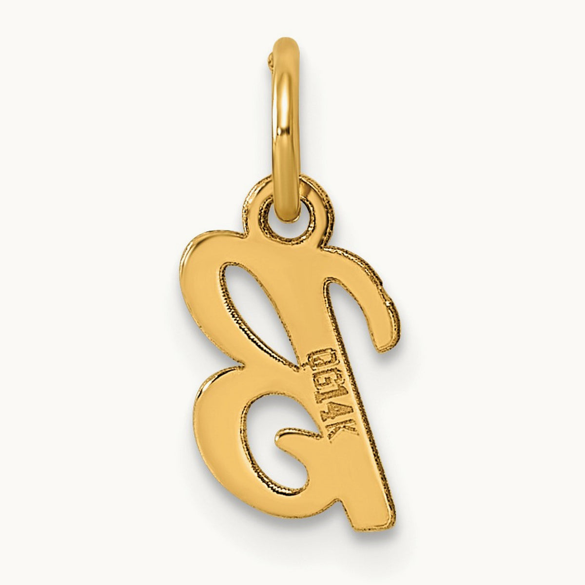 Small Script Letter B Initial Charm, 14K
