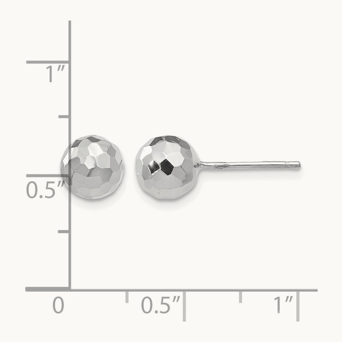Polished Diamond Cut Ball Post Earrings — 7mm