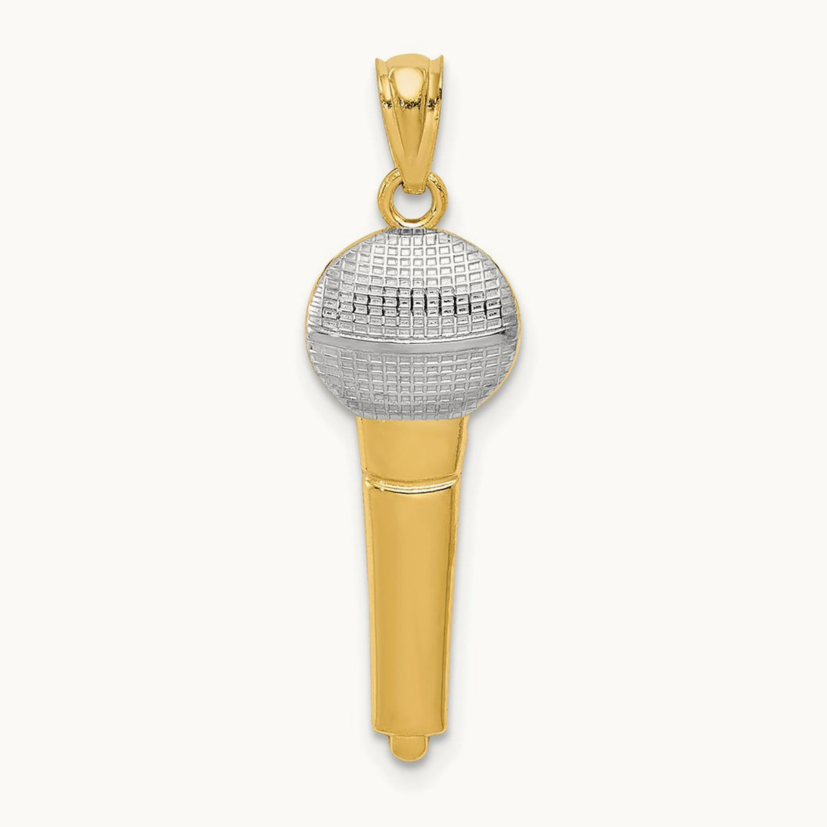 Microphone Pendant, 14K with Rhodium