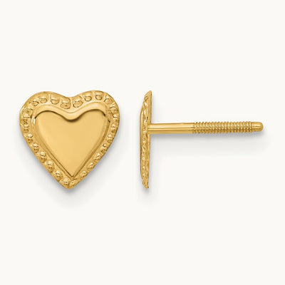 Madi K Heart Post Earrings, 14K