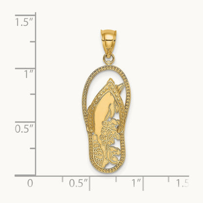 Polished Dolphin Flip-Flop Charm, 14K