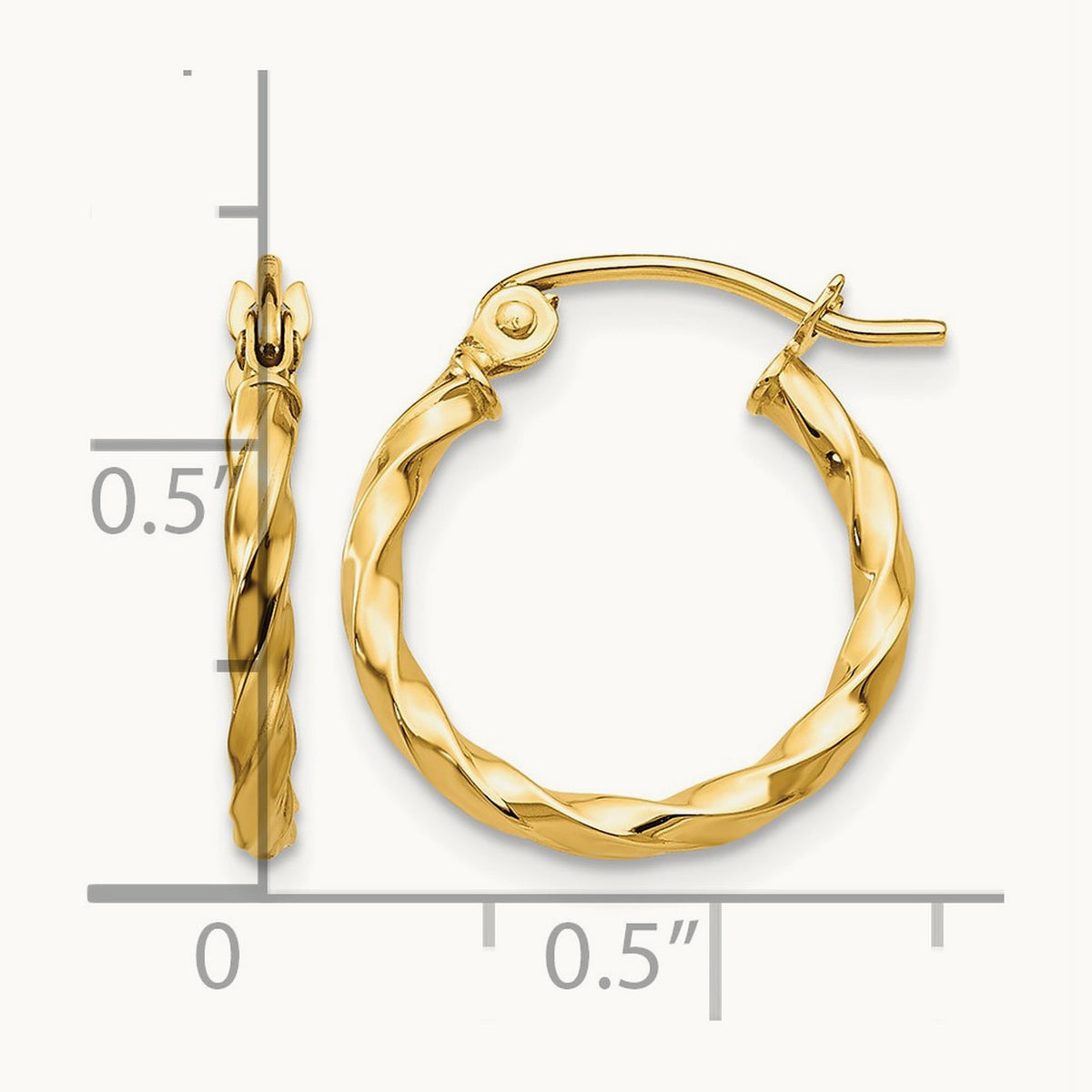 Twist Polished Hoop Earring — 12mm