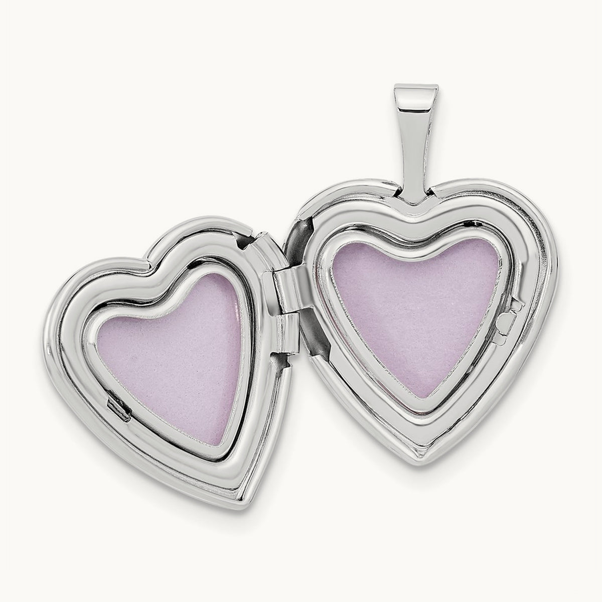 Satin I LOVE YOU Heart Locket, 16mm, 14K White Gold