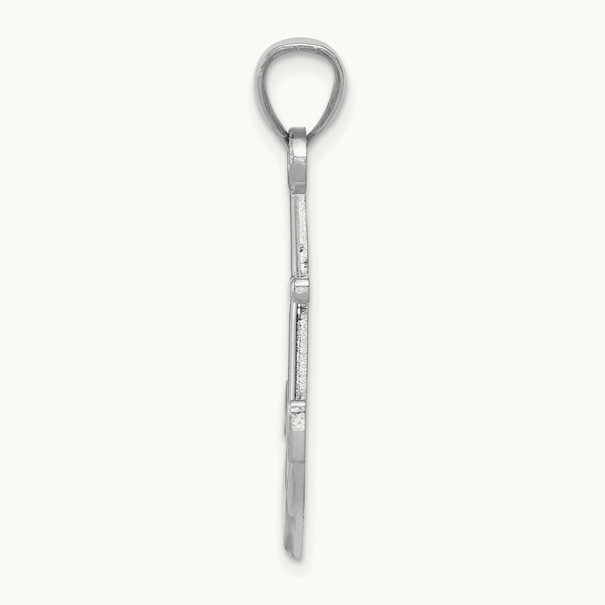 Polished Anchor Pendant — 14K White Gold, 31.6mm