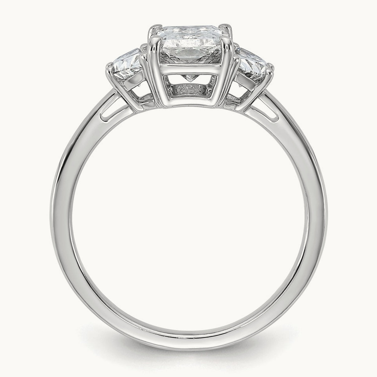 Radiant & 1/2 Moon Engagement Ring, 1.25-4.00 ct tw Lab-Grown Diamond — 2 ct, 14K White Gold