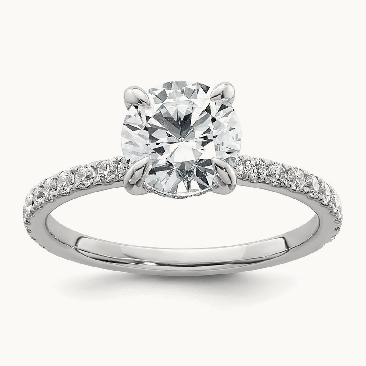 Round Solitaire Engagement Ring, 1.25-3.50 ct tw Lab-Grown Diamond — 14K White Gold, 7 (2)