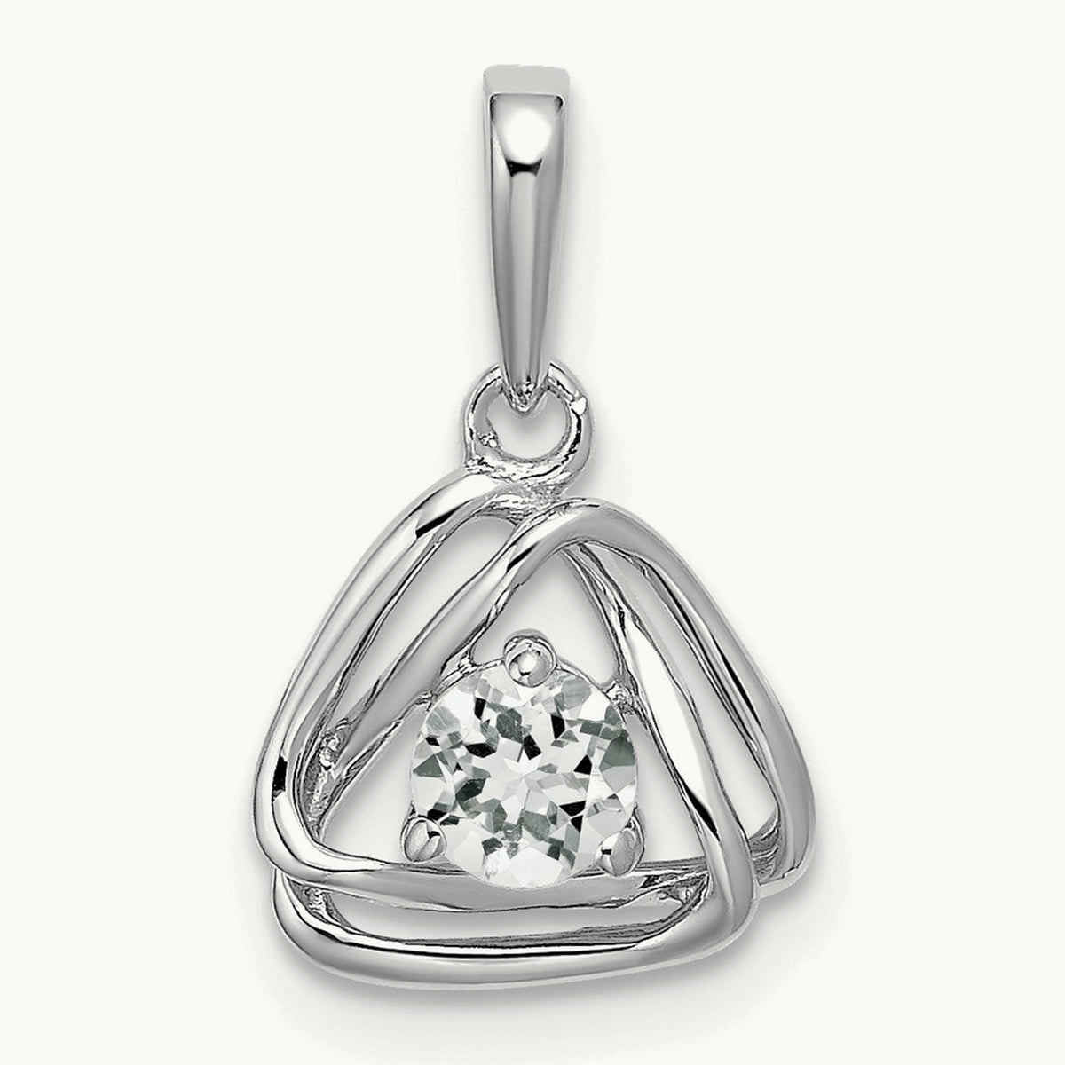 Intertwined Triangle Pendant, 0.25 ct tw Lab-Grown Diamond — 14K White Gold