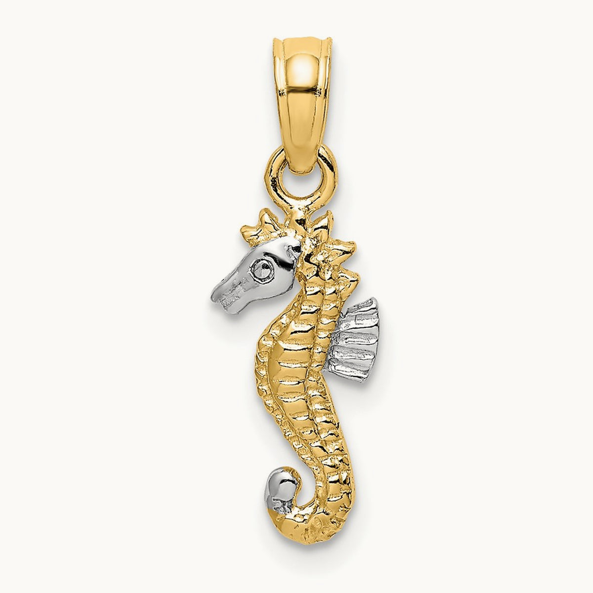 Seahorse Charm, 14K with White Rhodium