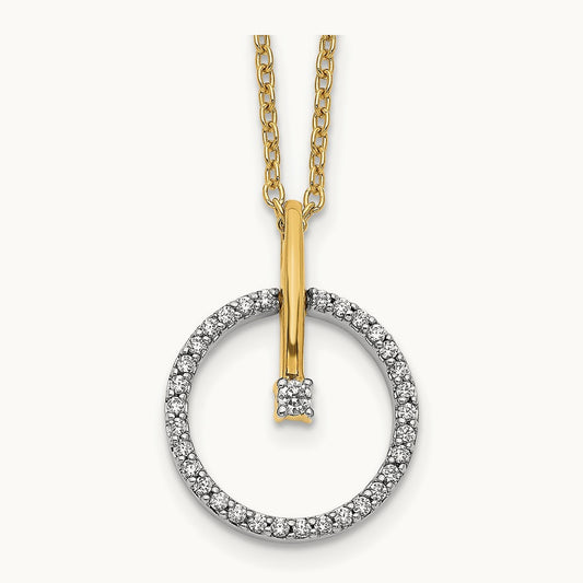Circle Pendant Necklace, 0.20 ct tw Lab-Grown Diamond